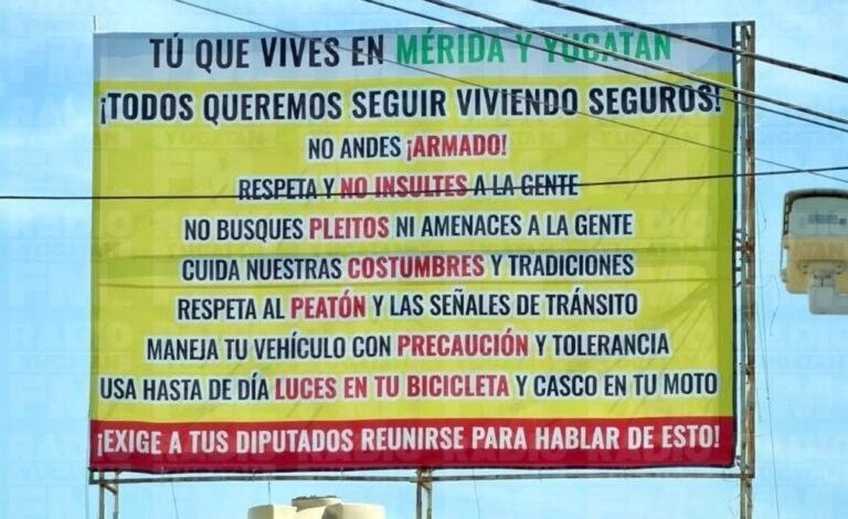 Letrero dirigido a “foráneos” en Mérida desata polémica en redes sociales