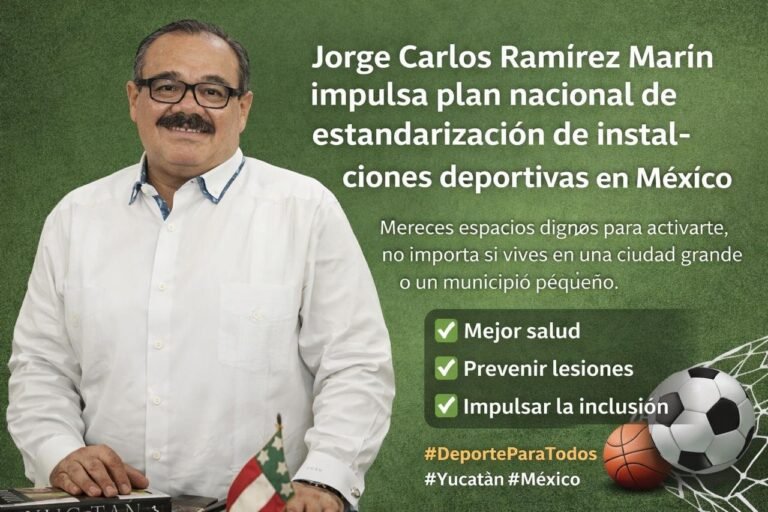 Impulsa Ramírez Marín plan nacional para garantizar espacios deportivos dignos en todo México
