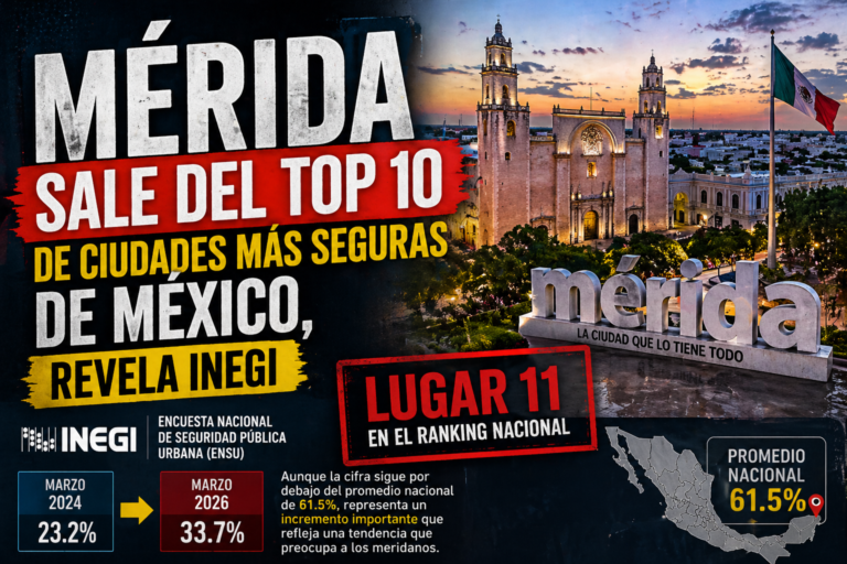 MÉRIDA SALE DEL TOP 10 DE CIUDADES MÁS SEGURAS DE MÉXICO