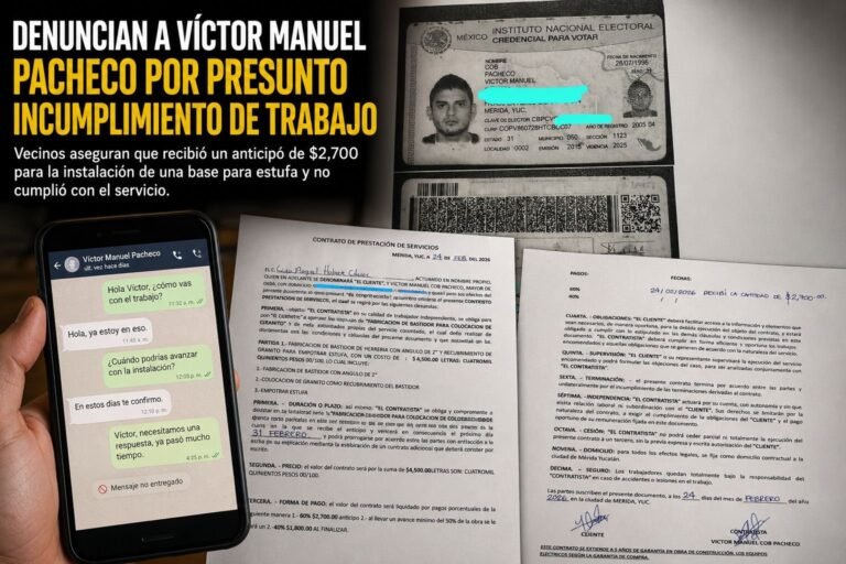 Denuncian presunto incumplimiento de trabajador; aseguran que desapareció tras recibir anticipo