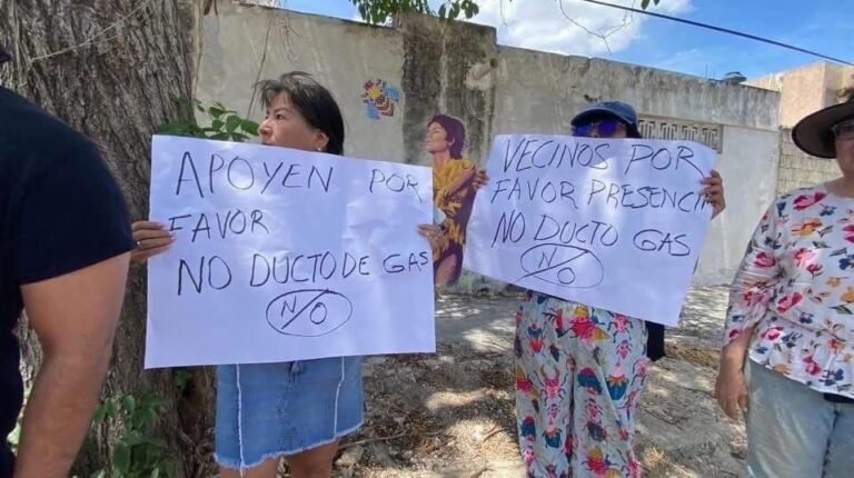 Vecinos de Pensiones frenan obras de gasoducto y exigen mayor información en Mérida