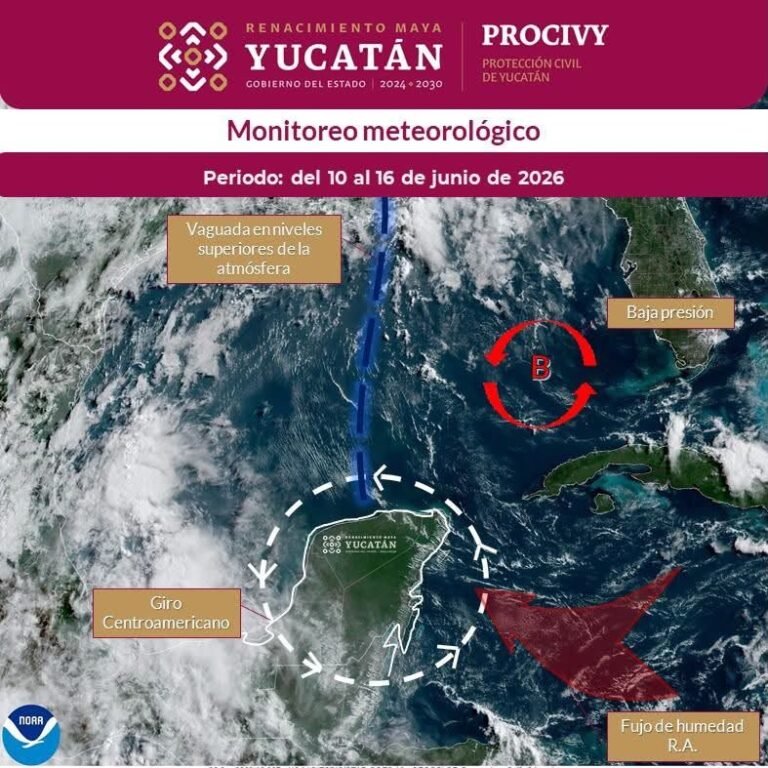 Prevén regreso de lluvias intensas en Yucatán a partir del 10 de junio